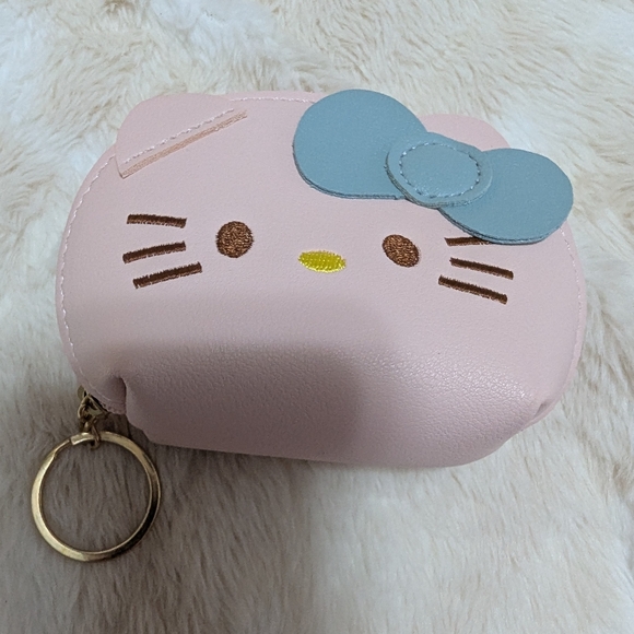 Hello Kitty Other - Hello Kitty Blush Pink Coin Pouch with Blue Bow